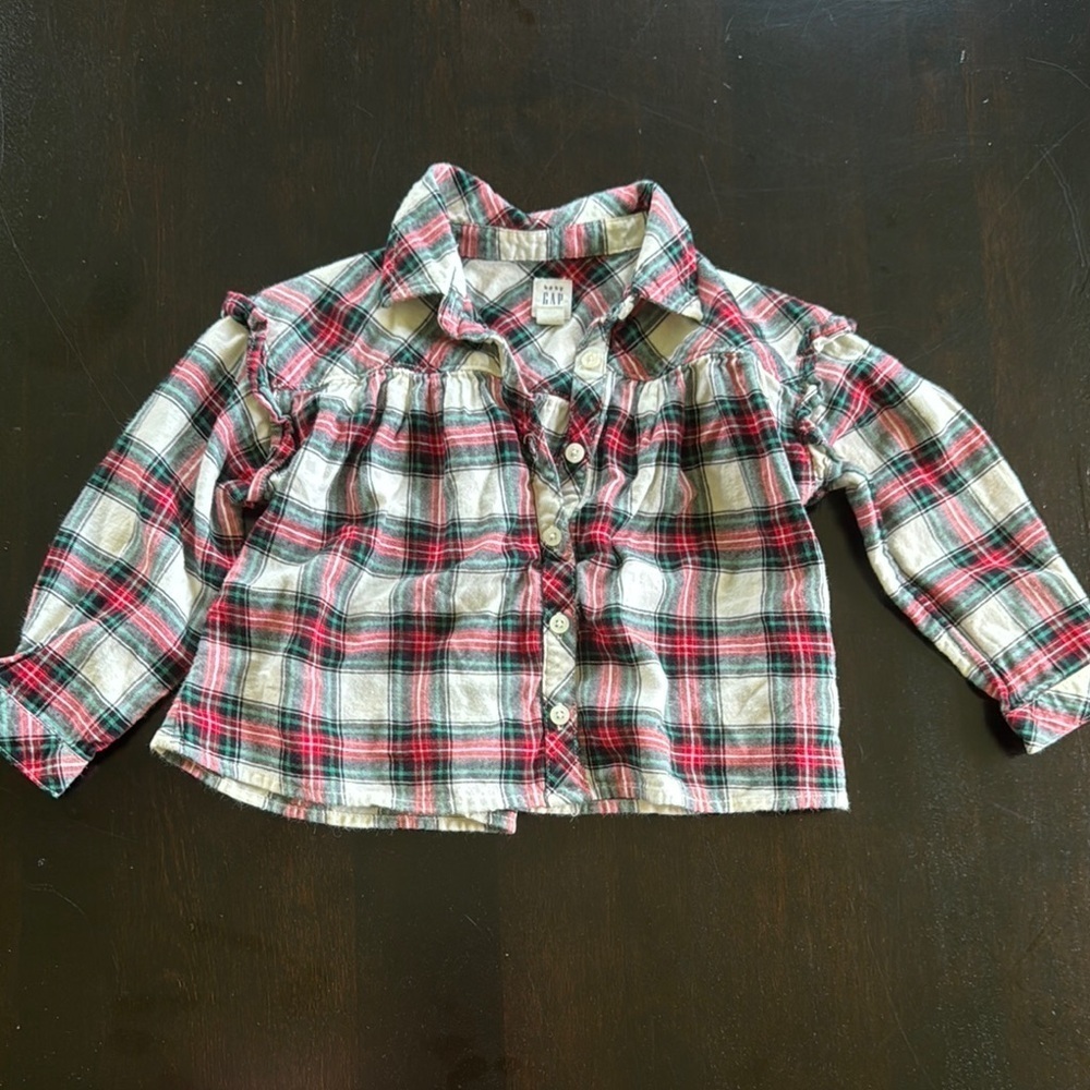 GAP Red and Green Plaid Button Down Shirt